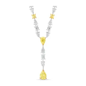 Riviera Monaco Fancy Yellow Diamond Drop Necklace