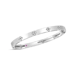 Roberto Coin 18k White Gold Love in Verona Bangle Bracelet - .15cttw