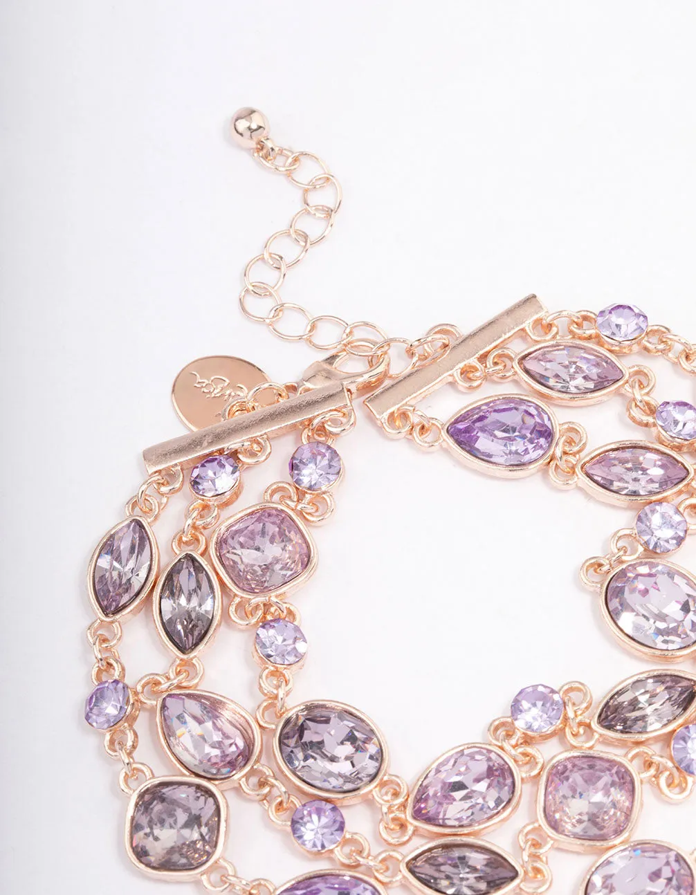 Rose Gold Marquise Mixed Stone Chain Bracelet