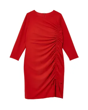 Roswell Ruched Detail Dress | Red