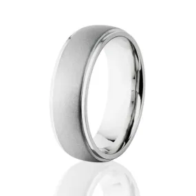 Sandblasted Wedding Bands: 7mm Cobalt Chrome Ring