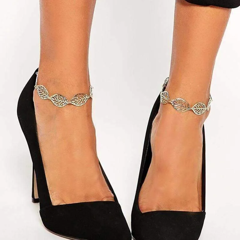 Seasons of Beauty Leaf Cut Out Ankle Bracelet