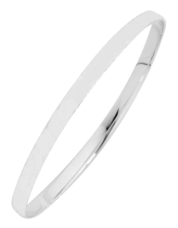 Silver Bangle - Sterling Silver 4mm Solid Bangle - 741762