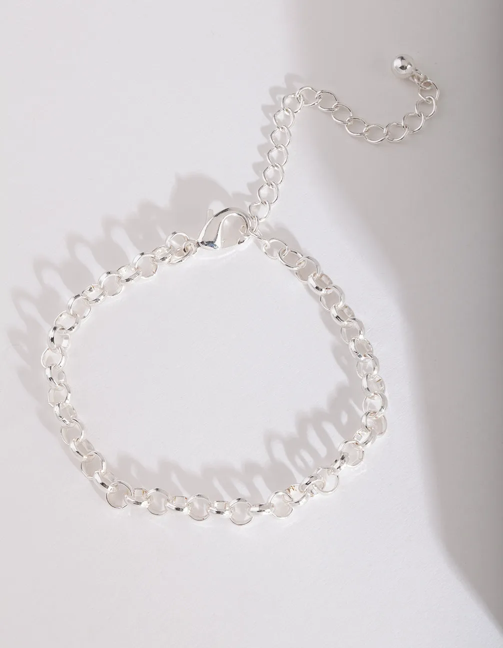 Silver Circle Link Chain Bracelet