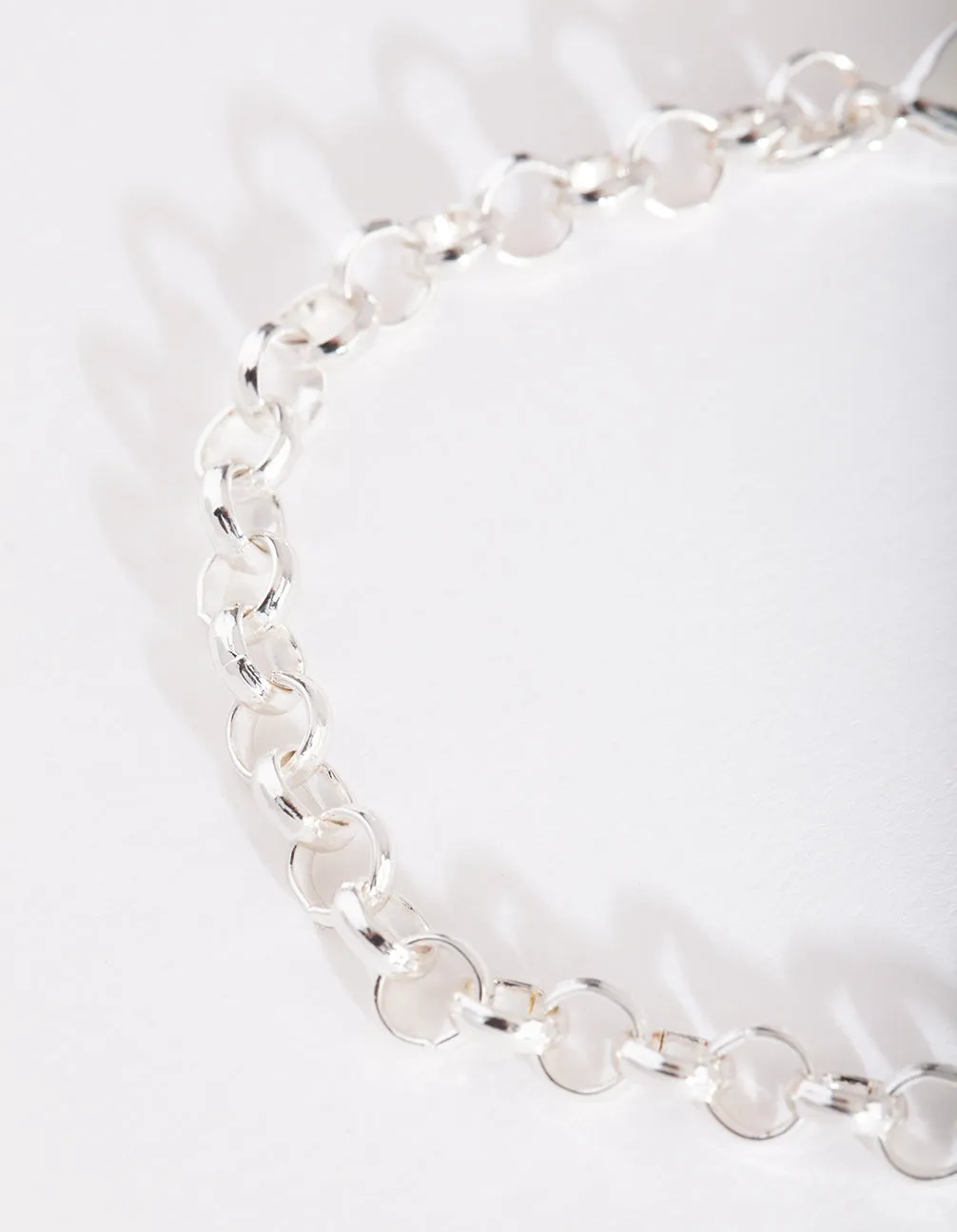 Silver Circle Link Chain Bracelet