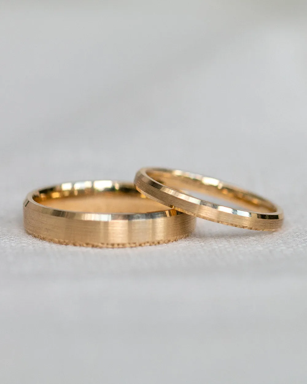 Solid Gold Bevelled Edge Ring - 4mm Band