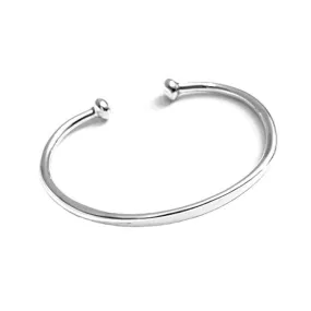 Solid Torque 925 Sterling Silver Bar Bangle, Unisex Silver Bangle