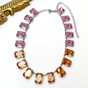 Sorrelli | Julianna Emerald Crystal Statement Necklace in Palladium Silver Tone and First Kiss