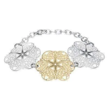 Spanish Galleon Filigree Medallion Chain Bracelet