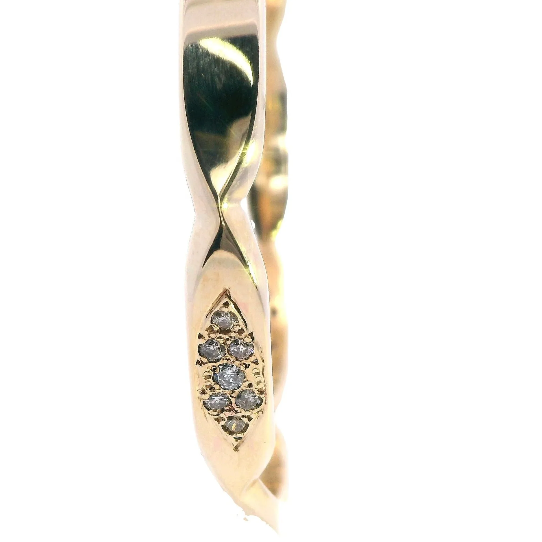 Sparkling Elegance: 9ct Yellow Gold Diamond Set Bangle - Unveil Timeless Beauty