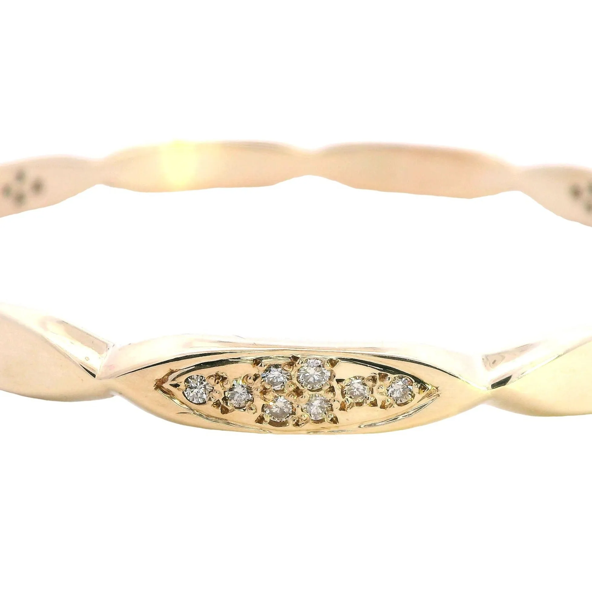 Sparkling Elegance: 9ct Yellow Gold Diamond Set Bangle - Unveil Timeless Beauty