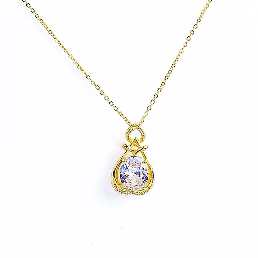 Sparkling Zircon Colorful Gem Necklace - Fluffy