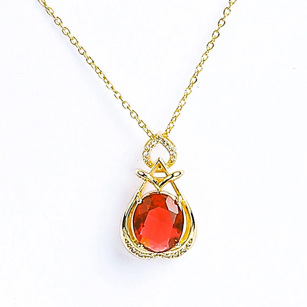 Sparkling Zircon Colorful Gem Necklace - Fluffy