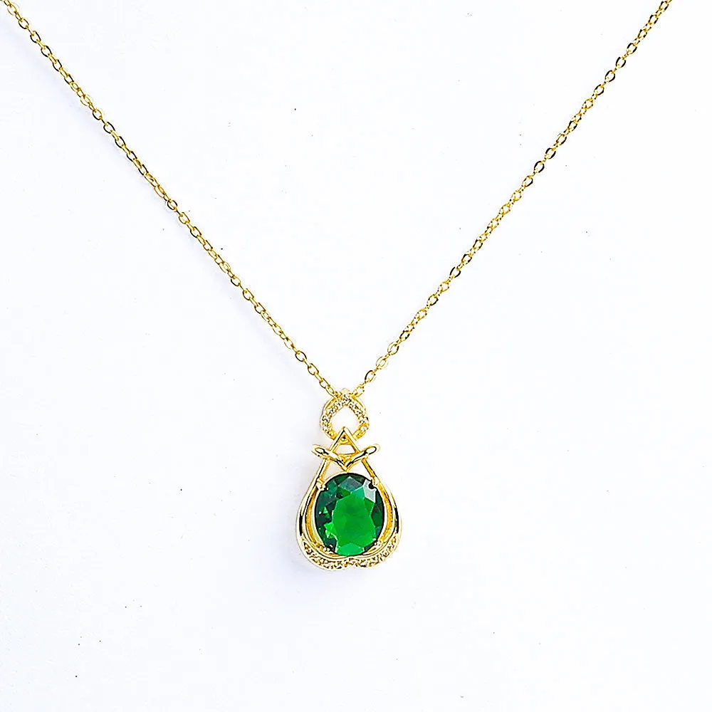 Sparkling Zircon Colorful Gem Necklace - Fluffy