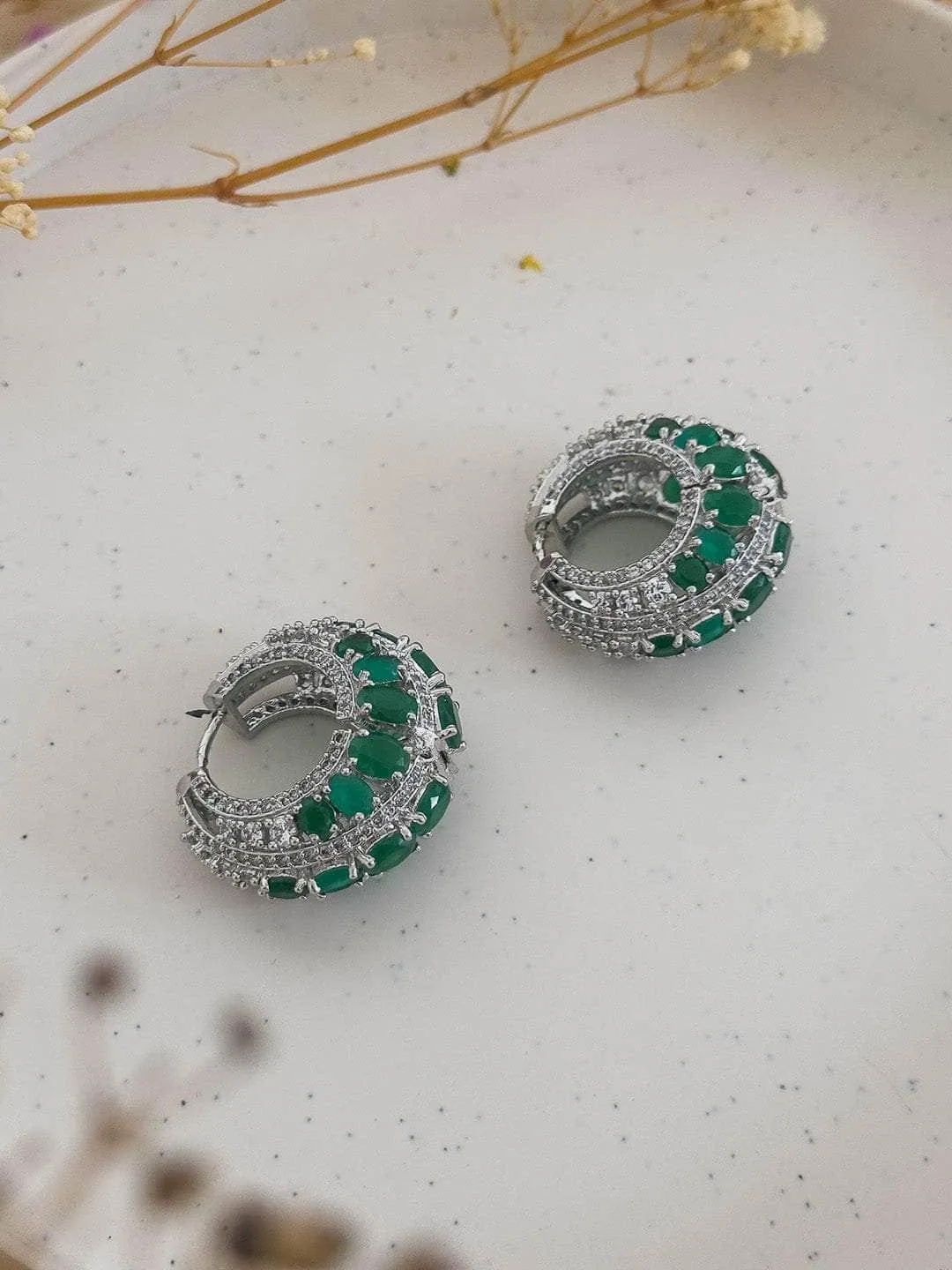 Spikey Emerald Cocktail Earring