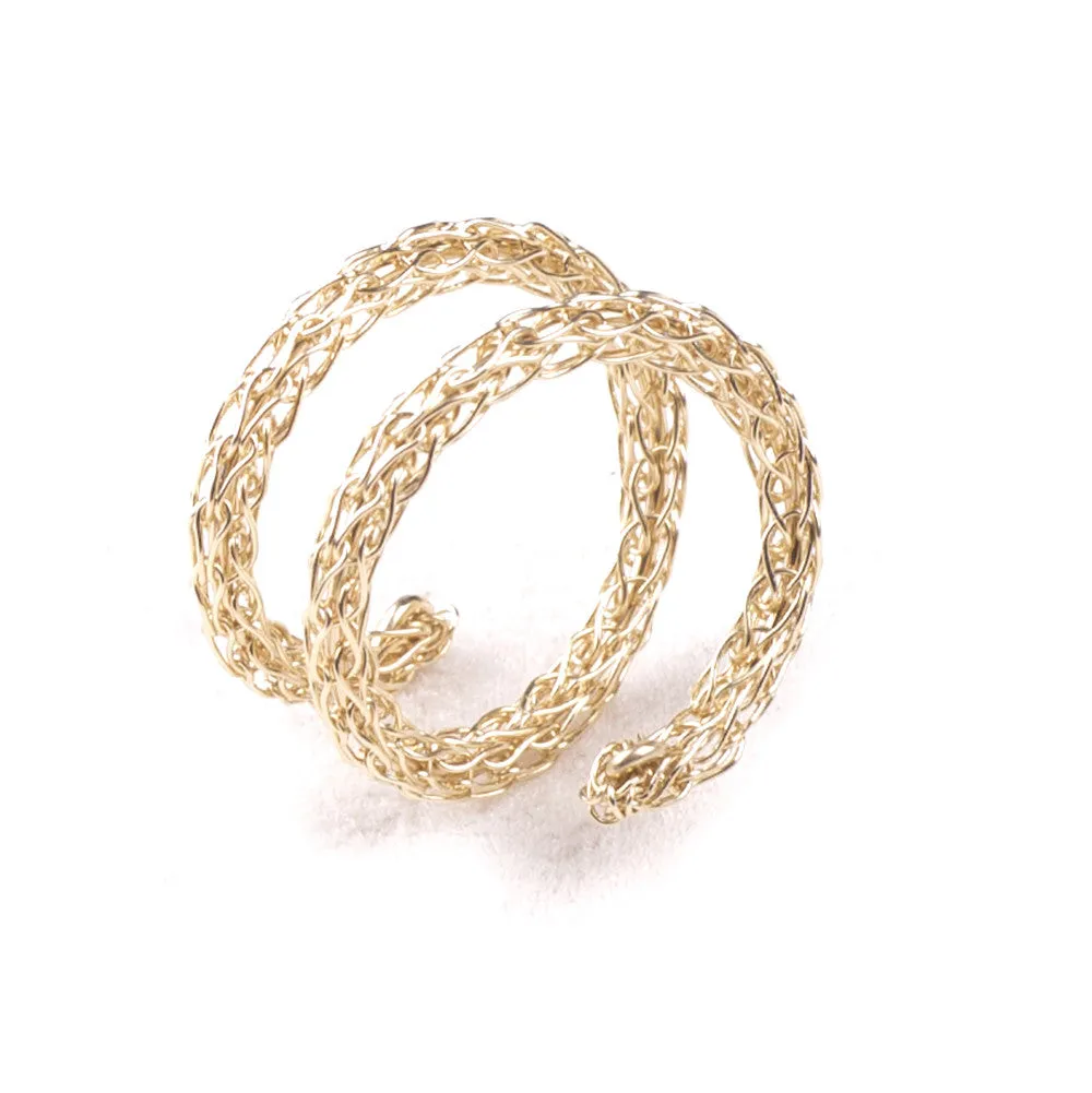 Spiral Ring , Adjustable Wire Crochet Ring , Gold Layered Ring , Stacking Ring , Every Day Jewelry