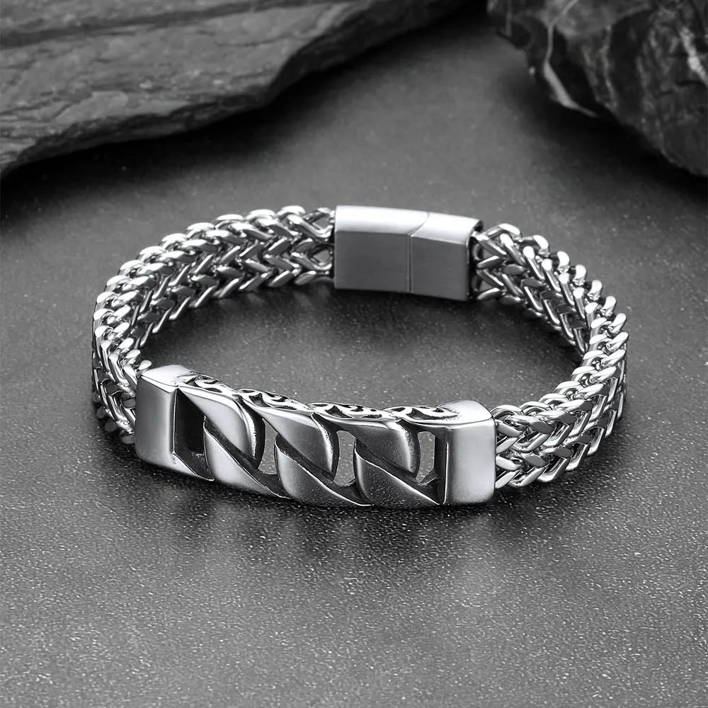 Stainless Steel Heavy Celtic Knot Cuban Link Bracelet For Men