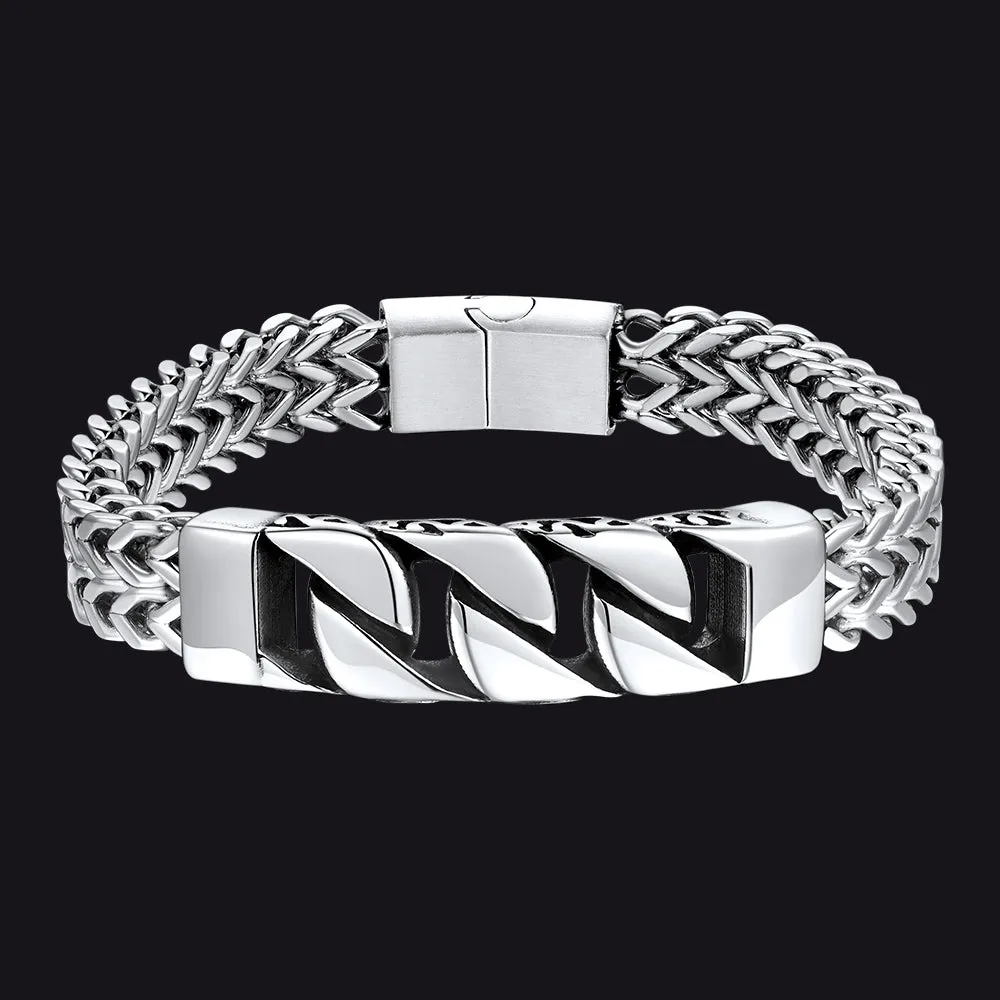 Stainless Steel Heavy Celtic Knot Cuban Link Bracelet For Men