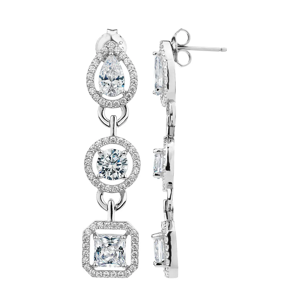 Statement earrings with 7.1 carats* of diamond simulants in sterling silver