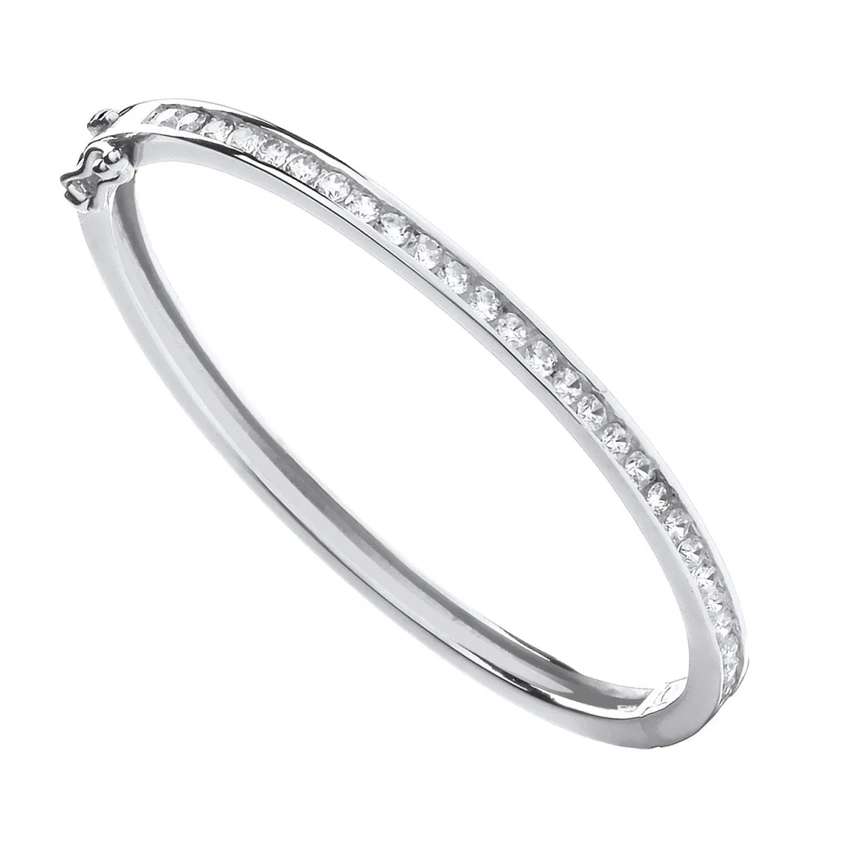 Sterling Silver Channel Set CZ Baby Bangle