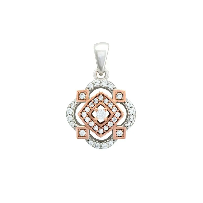 Sterling Silver Rose Gold Pendant and Chain