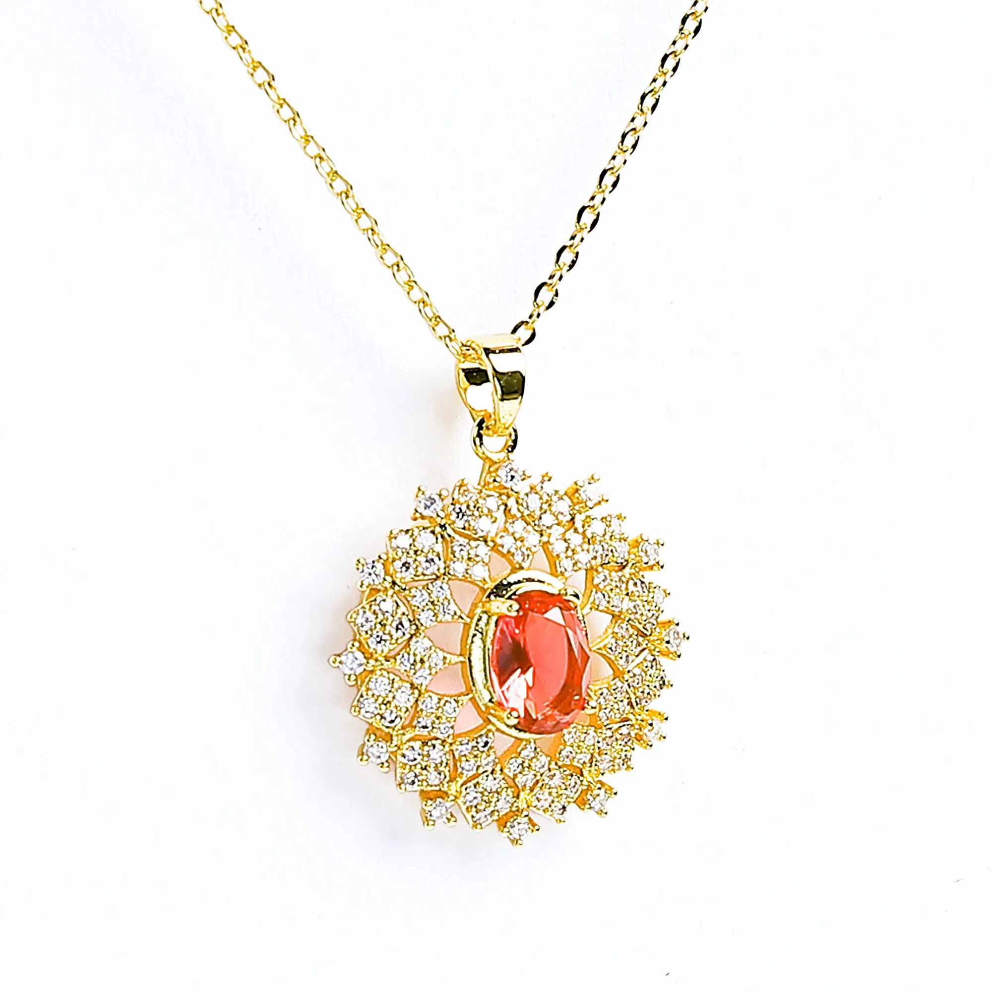 Stunning Central Colorful Gem Necklace - Fluffy