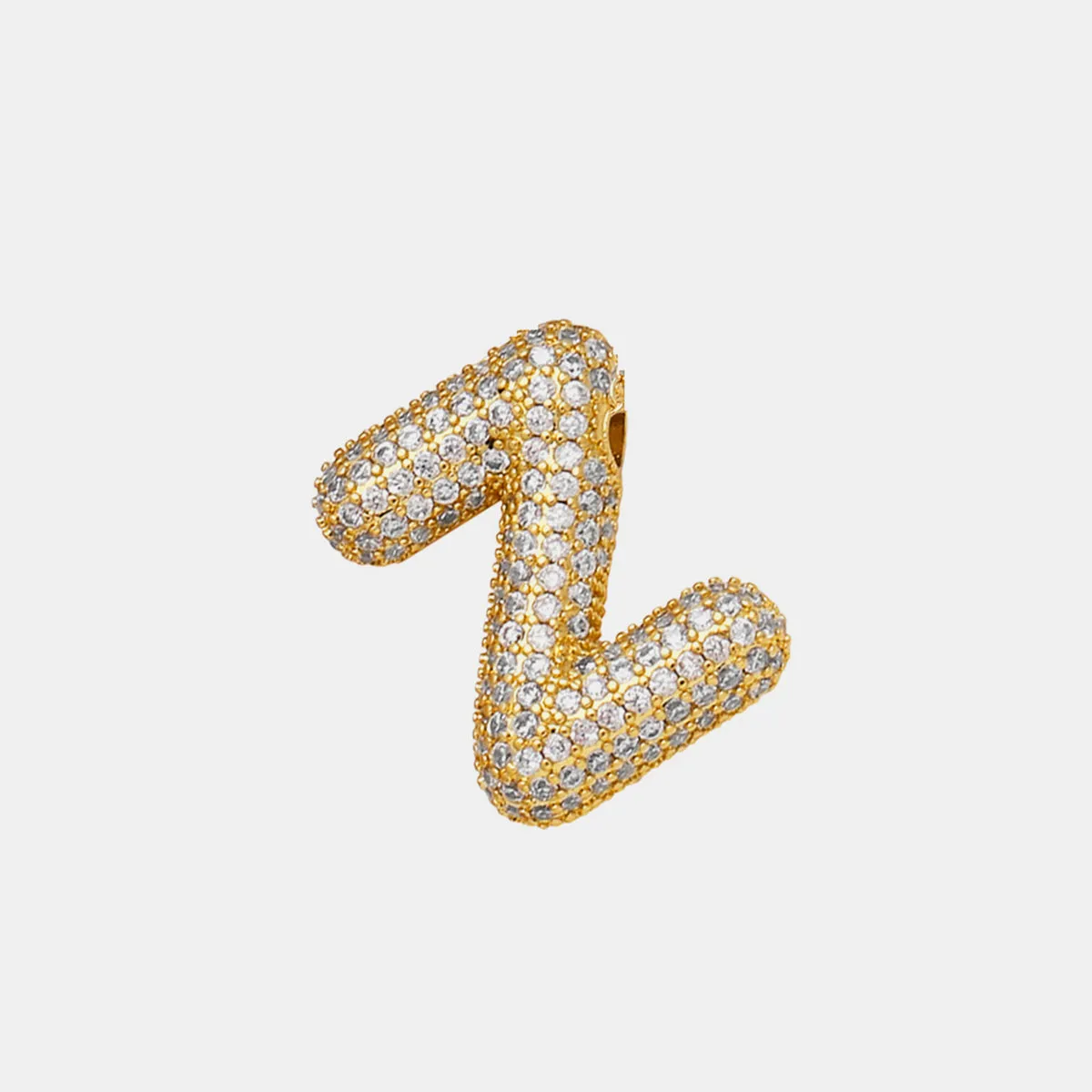 TEEK - V-Z Gold-Plated Inlaid Zircon Letter Necklace