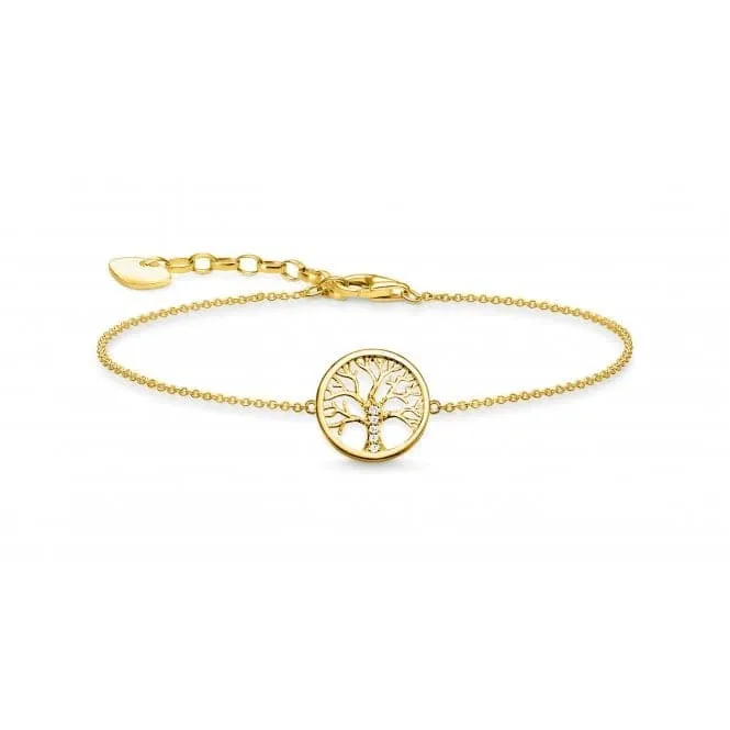 Thomas Sabo Gold Plated Tree of Love Bracelet A1828-414-14-L19v