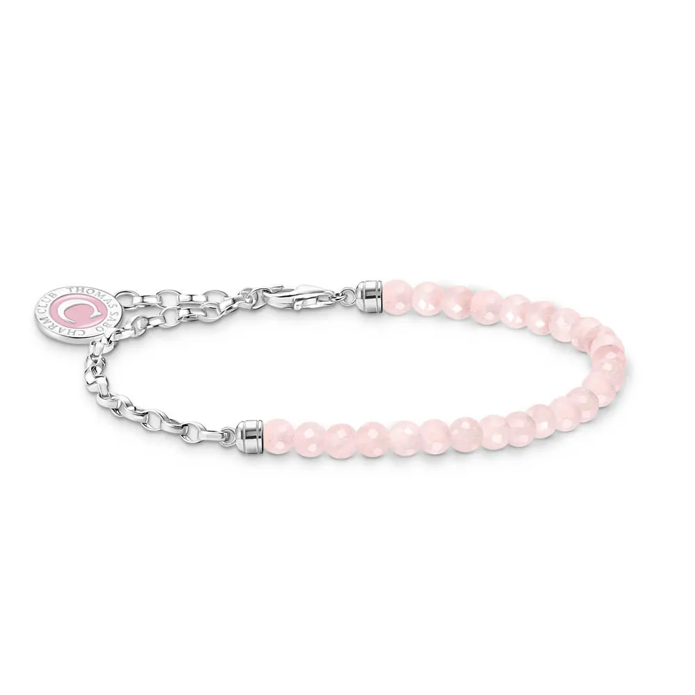 Thomas Sabo Sterling Silver Charmista Rose Quartz 10-13cm Bracelet