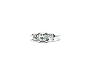 Three In Line Princess Cut Diamond Ring