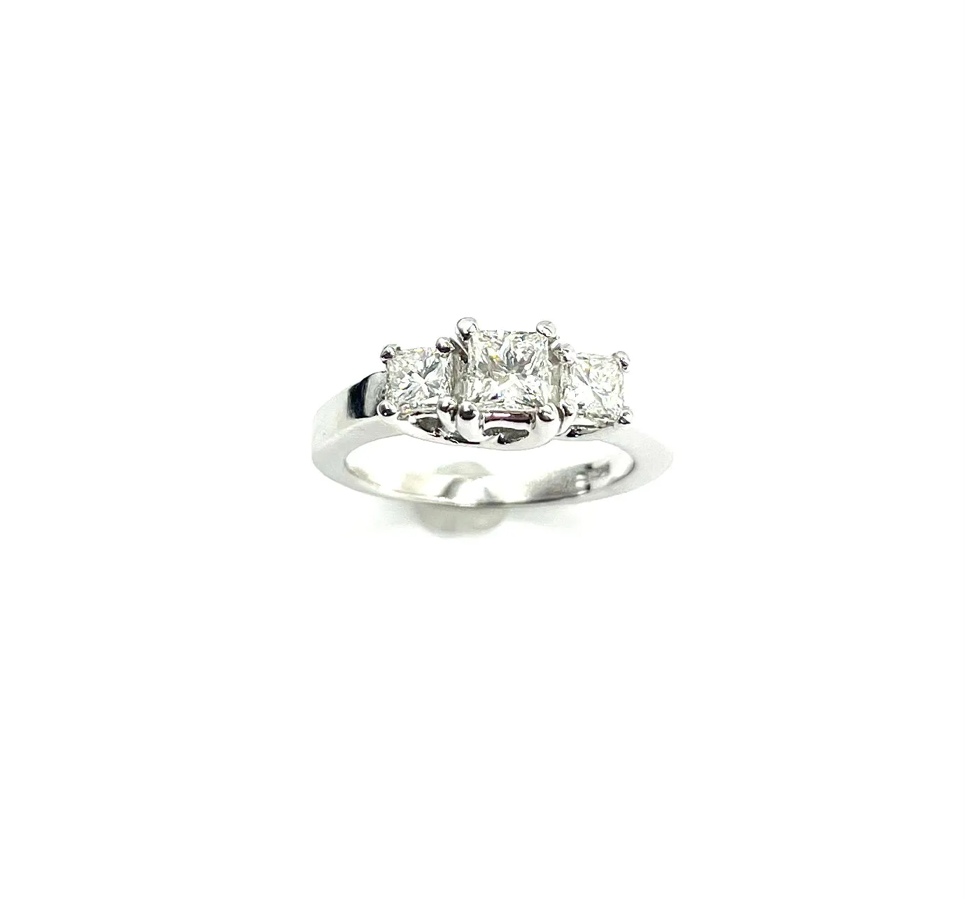 Three In Line Princess Cut Diamond Ring