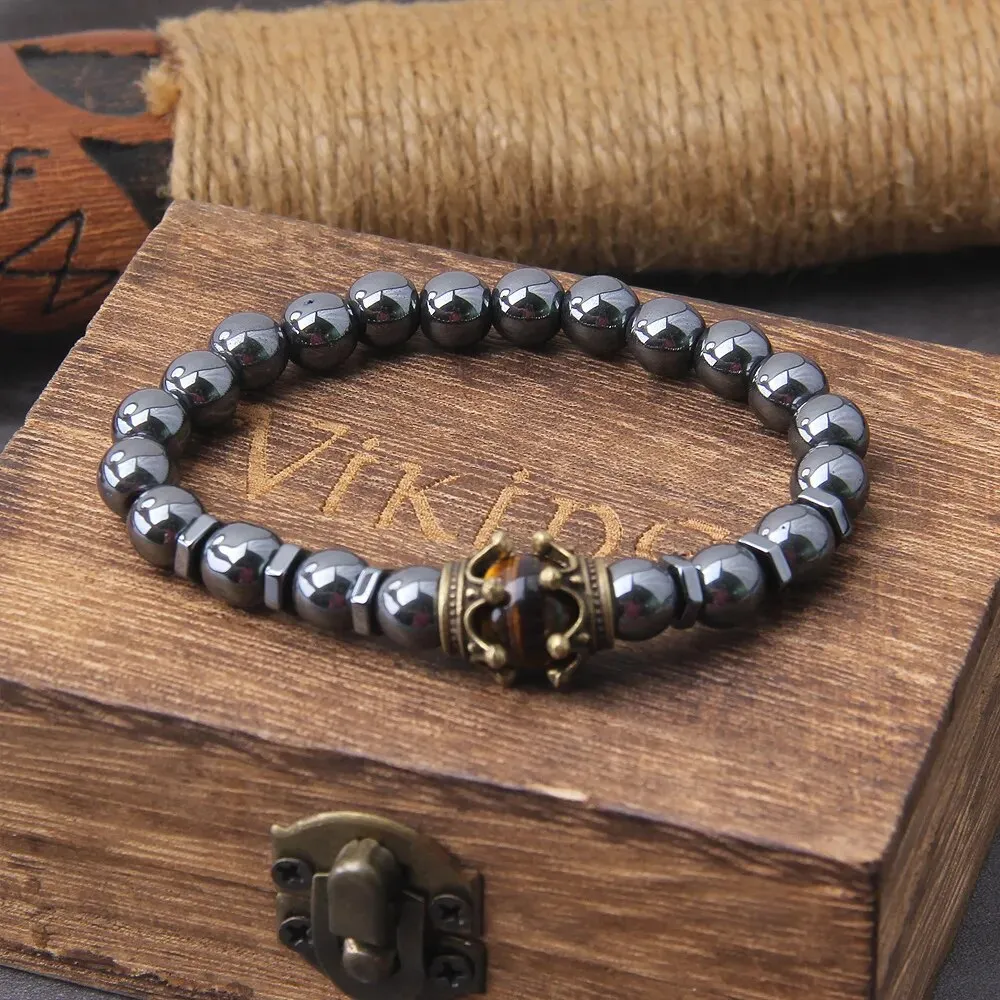 Tiger Eye Men Viking Bracelet