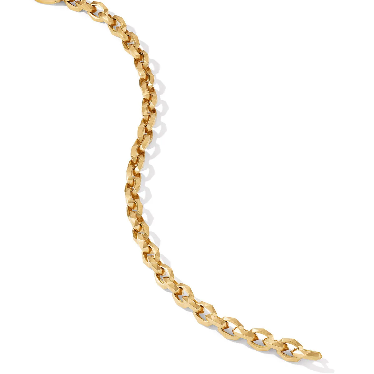 Torqued Faceted Chain Link Bracelet in 18K Yellow Gold