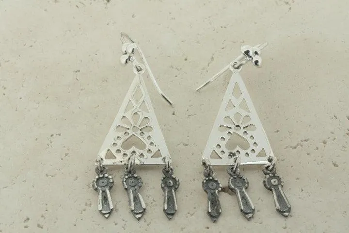 triangle chandelier earring