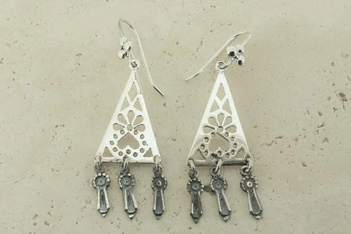 triangle chandelier earring