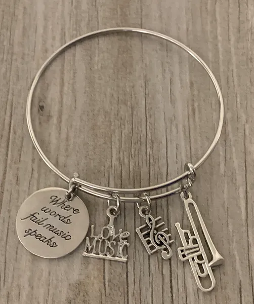 Trumpet Bracelet with Inspirational Charm