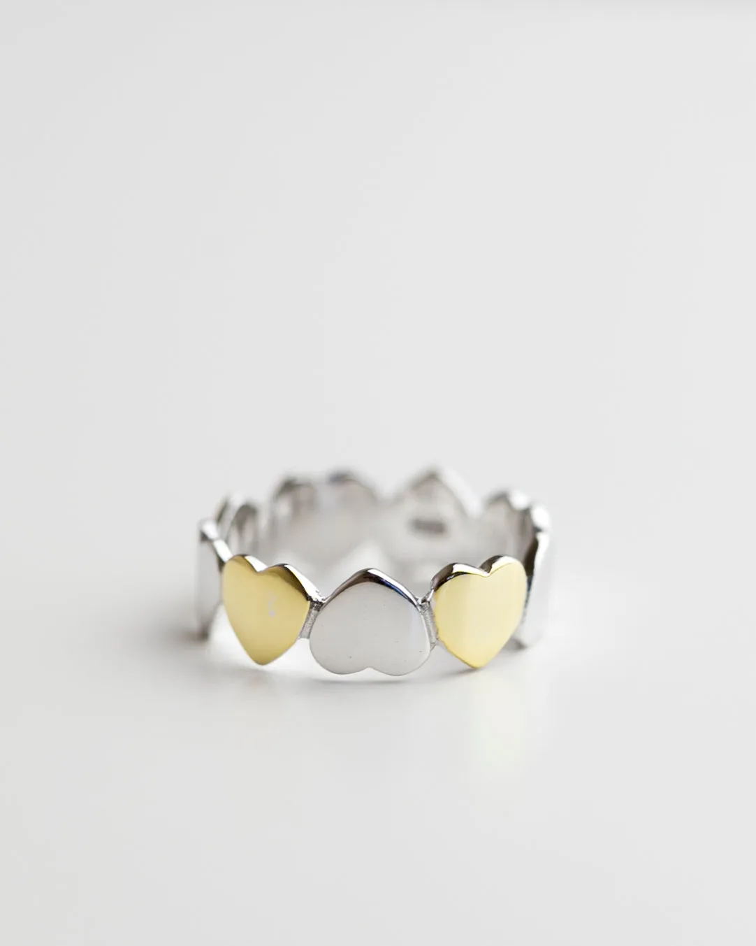 Two Tone Hearts Ring