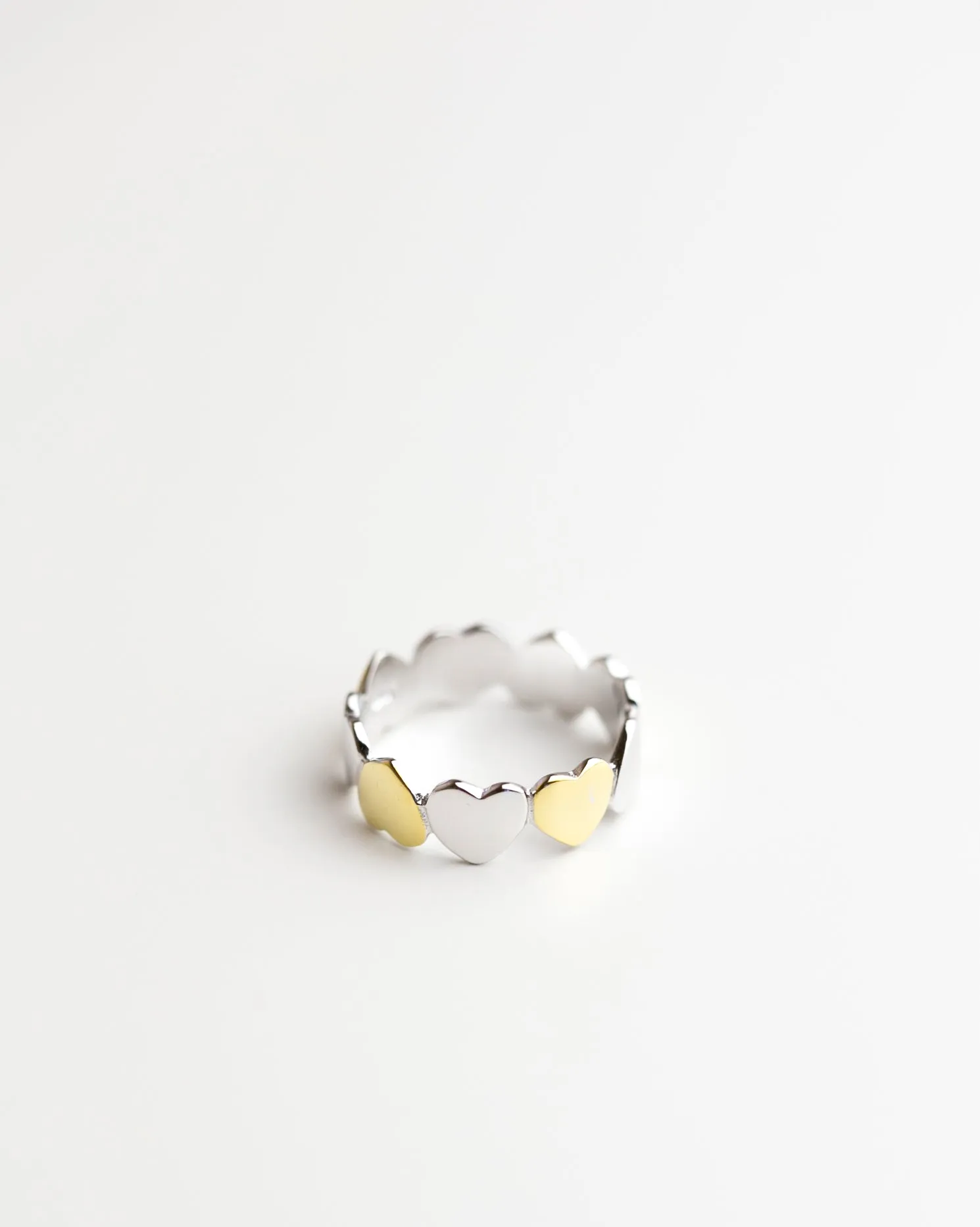 Two Tone Hearts Ring