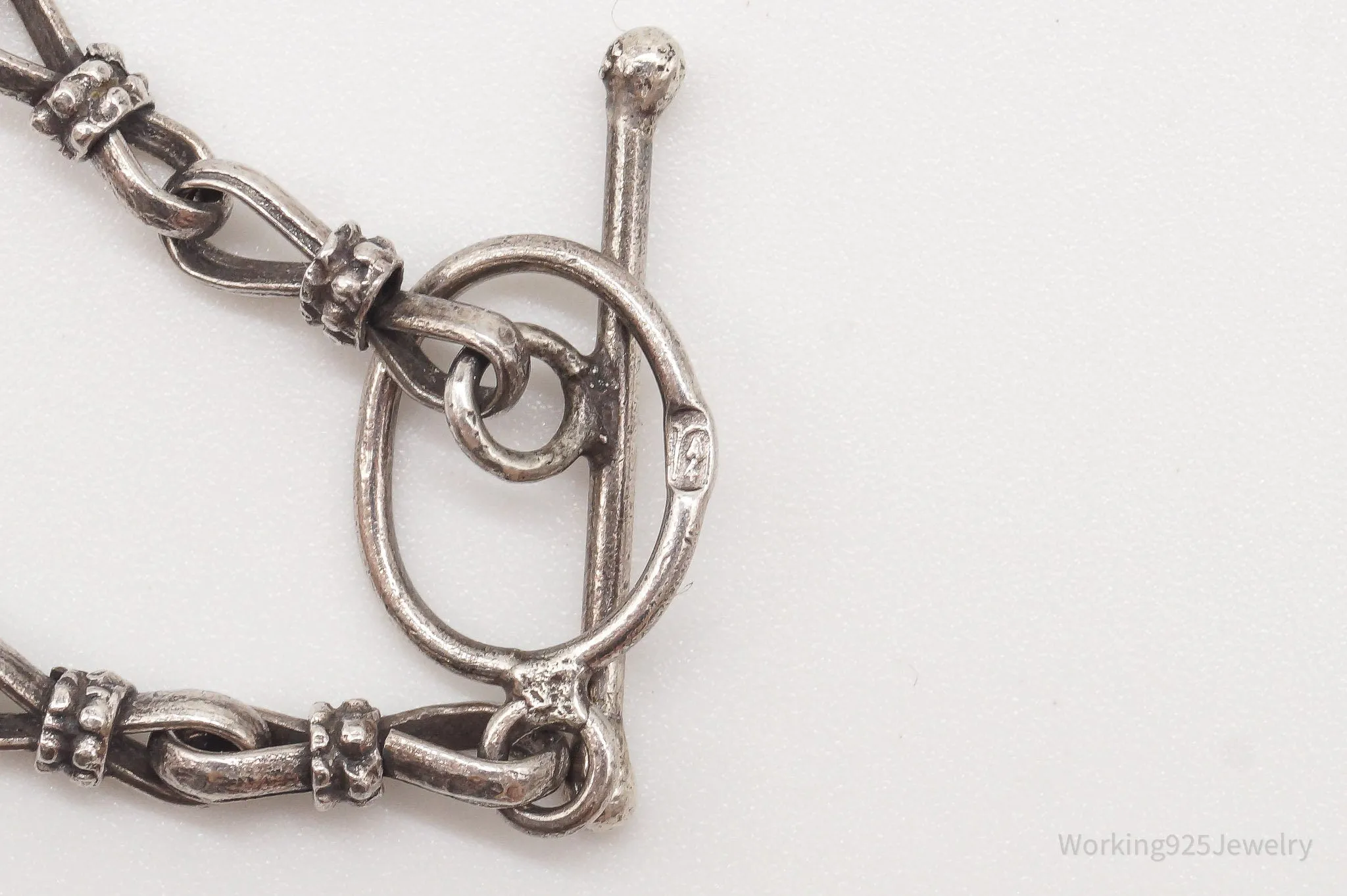 Vintage Brutalist Silver Toggle Necklace