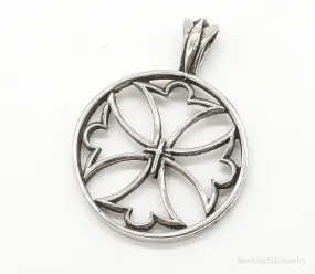 Vintage Cut Out Cross Sterling Silver Pendant