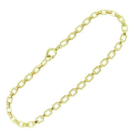 Vintage Flat Link Bracelet in 10 Karat Yellow Gold