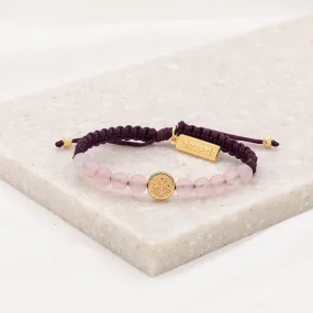 Wake Up and Pray Meditation Bracelet - Rose Quartz