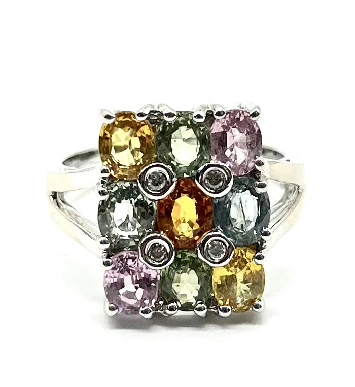 White Gold Multi-Stone Ring