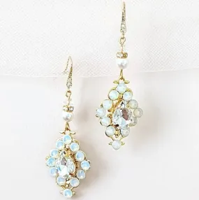 White Opal Gold Earrings Mavi