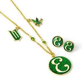 Wicked Gold Plated Elphaba Necklace & Earrings Set