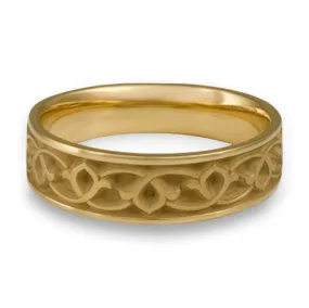 Wide Water Lilies Wedding Ring in 18K Yellow Gold