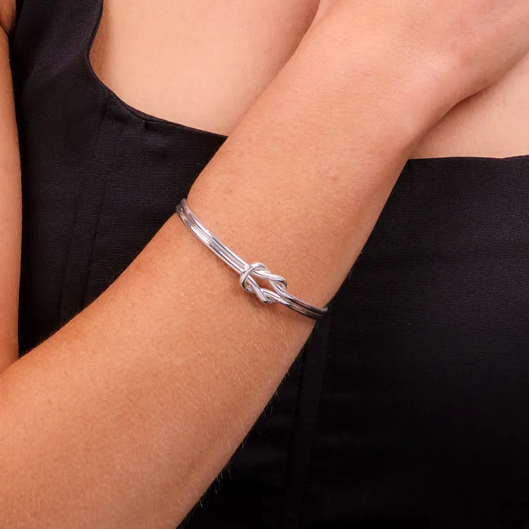 Women's silver Bracelet | 925 Sterling Silver Knot Bangle For Women