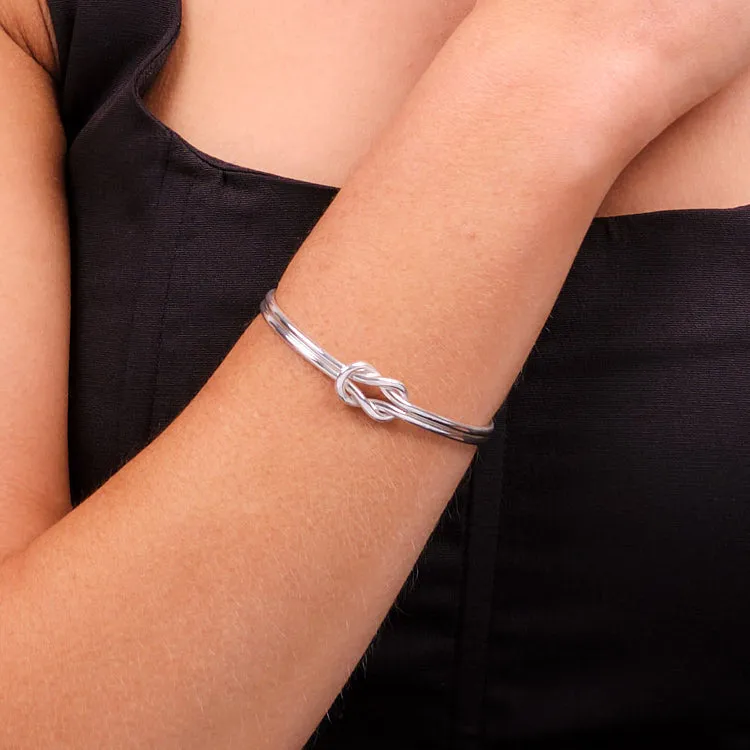 Women's silver Bracelet | 925 Sterling Silver Knot Bangle For Women