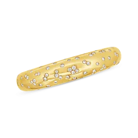 Yellow Gold & Scattered Diamond Bangle