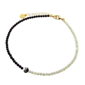 Yin Yang Charm Gemstone Beaded Choker